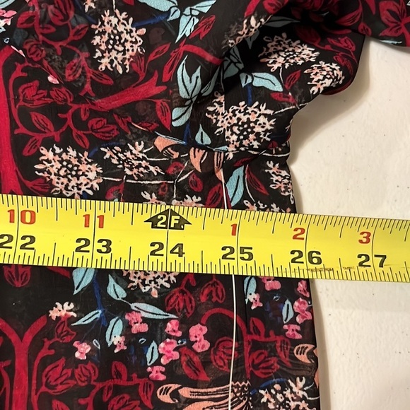 Daniel Rainn blouse, burgundy with florals, size 3x - Picture 4 of 5